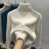 Men's Faux Mink Fur High-Neck Sweater: Trendy Loose Warm Korean Style Knitwear for Autumn and Winter