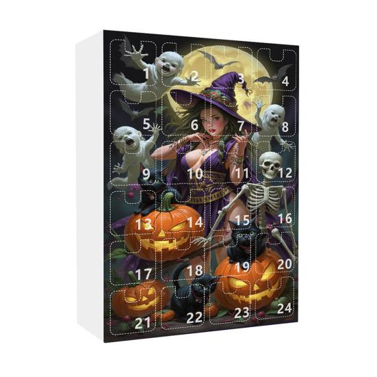 Horror Halloween Advent Calendar Versatile Festive Party 24 Days of Spooky Countdown Pendant Holiday Gifts for Boys Girls