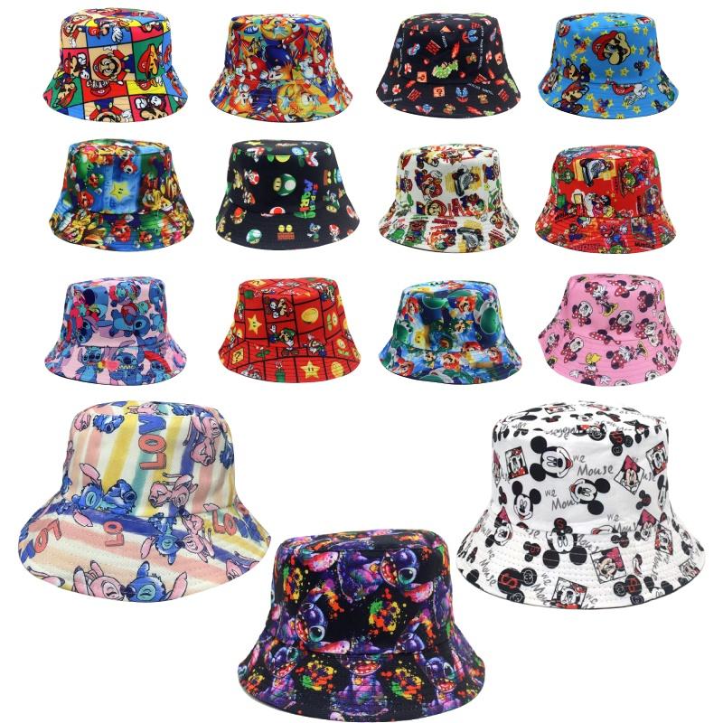 Super Mario Anime Game Mario Print Fisherman Hat Unisex Sunshade Bucket Hat