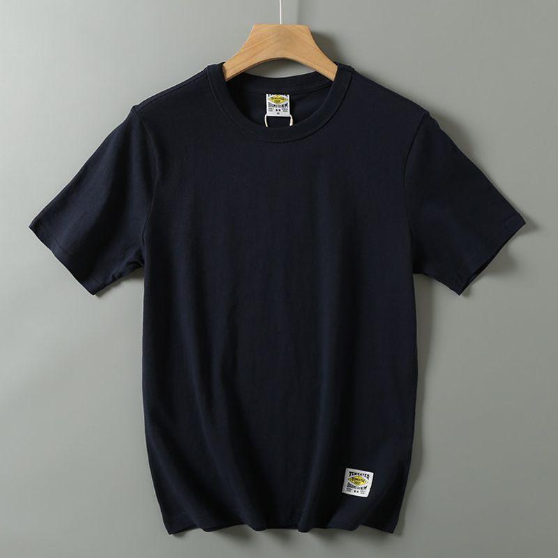 210G Washed Men's Casual Bottoming Shirt Short Sleeve T-shirt