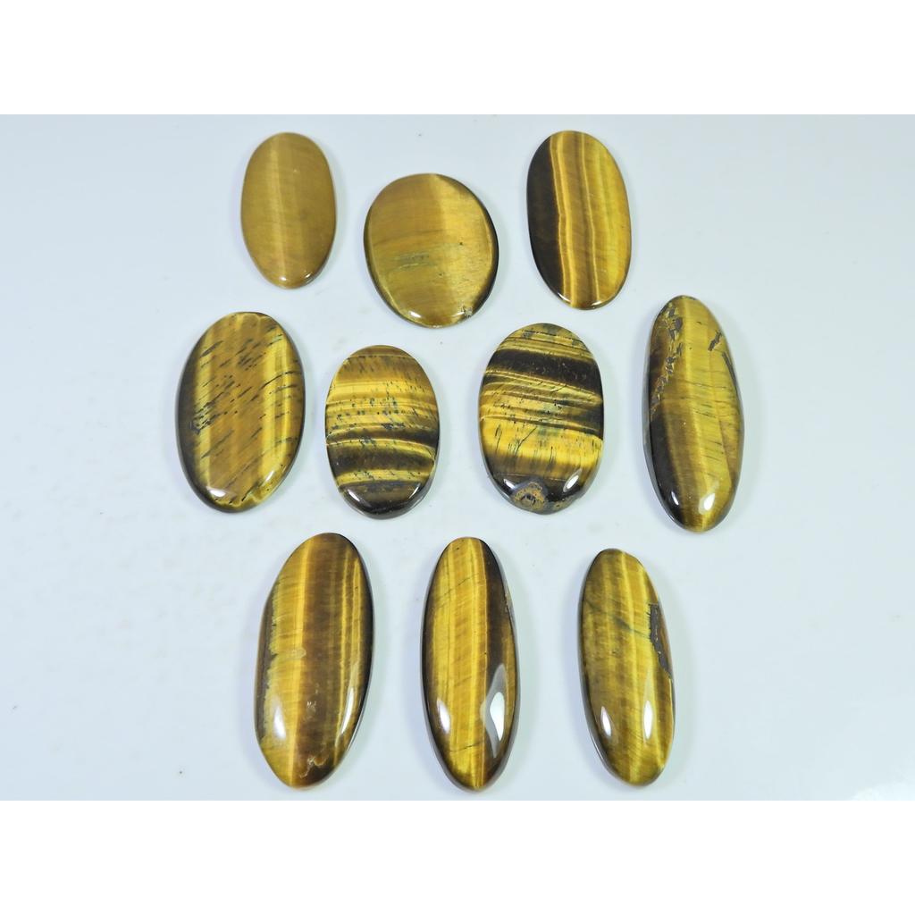 332Cts. Natürlicher Tigerauge Oval Cabochon Lose Edelsteine 10 Stück Los 34-44 MM C-715