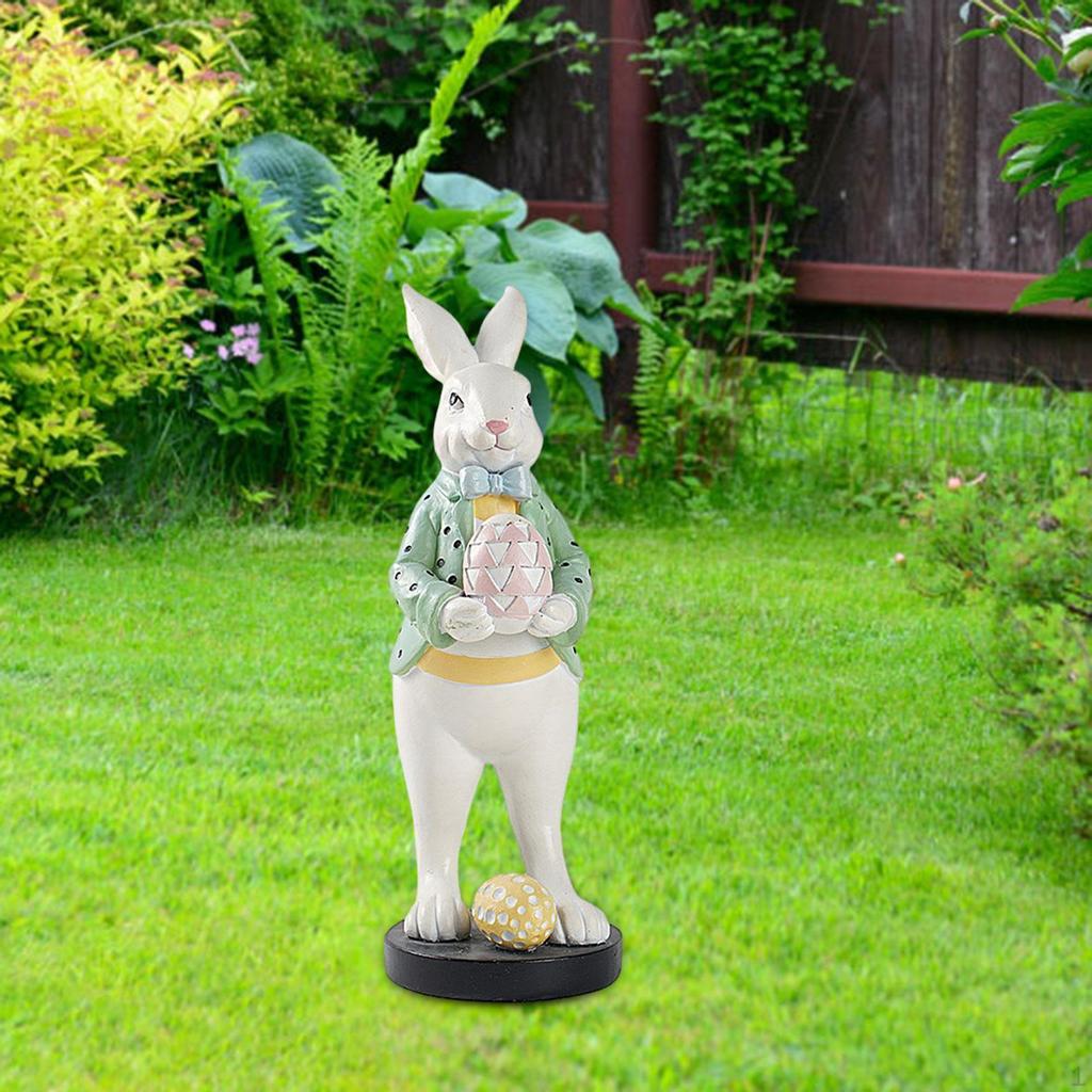 Easter Bunnies Statue Harz Sculpture Desktop Ornamental Organ Figure for The Entrance