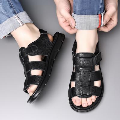Fashion New Fashionable and High-quality Men's Top Layer Cowhide Roman Beach Shoes Summer Men's Breathable and Non Slip Outdoor Sandals