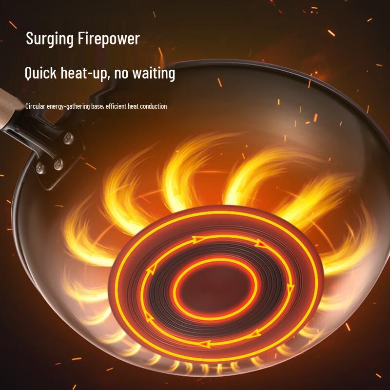 Wok en Fer Fin Chui Da Huang 30cm Sans Revêtement