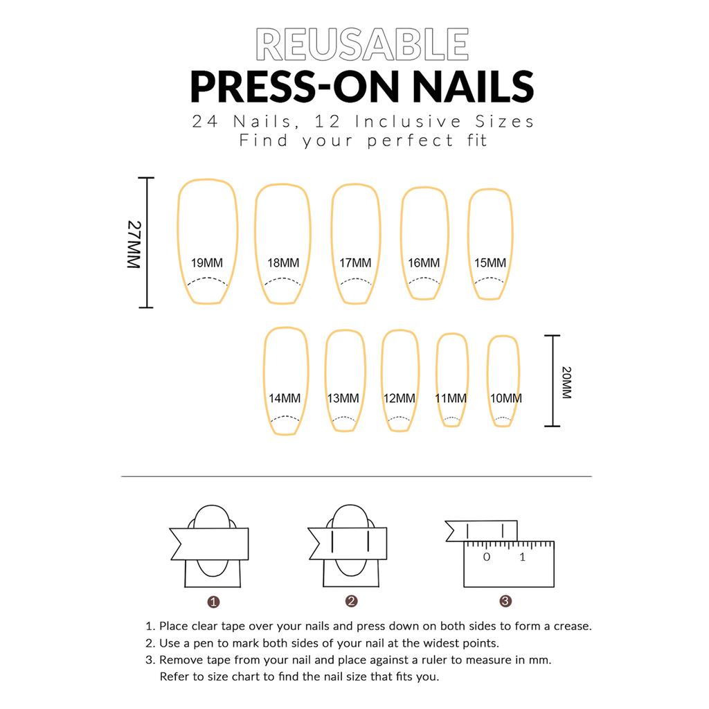 24PCS Black Fake Nails with Mauve Smudging Reusable Long Lasting Press On Nails for Professional Nail Art Salon Supply