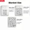 Blackout Floral Butterfly Sketch Pattern Throw Blanket for Couch Home Decor Gift
