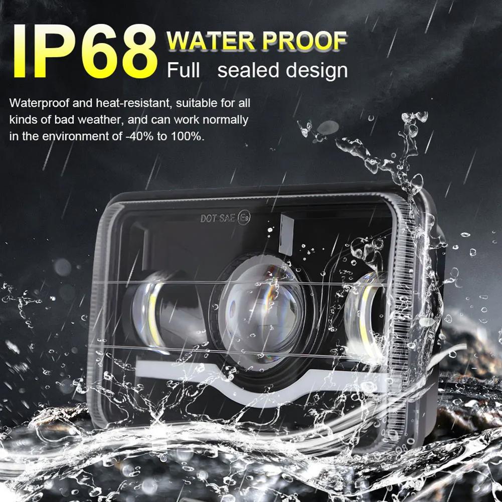 Projector 4"x6" LED Headlight H4656 H4651 LED Headlamp For Honda XR650L 1993-2013 XR250L XR650R XR400R High Low Beam & DRL