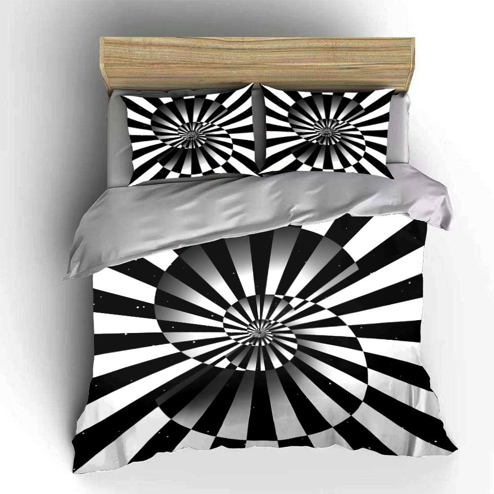 Abstract Spiral Design Décor Set Kid'S And Adults' Bedroom Decor, Exquisite Three-Piece Bedding Set Gift