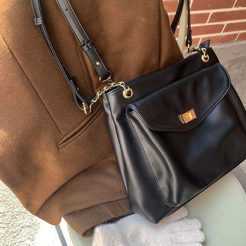 Women's Shoulder Bag Korean Fashion Large Capacity Simple Retro Satchel Versatile One Shoulder Diagonal Tote Bag