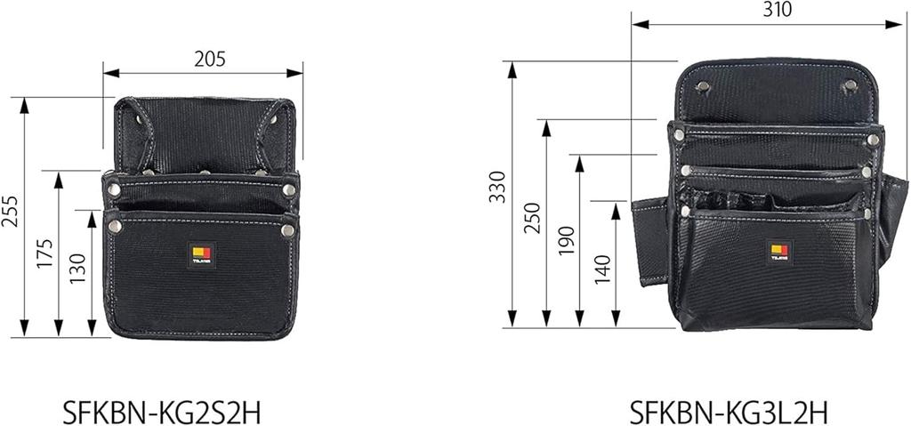 Tajima Safe System Detachable Waist Pouch with Twin Hooks and Large Nail Made of Nylon Easy To Attach and Can Be Attached To a Belt Easily Rearrange