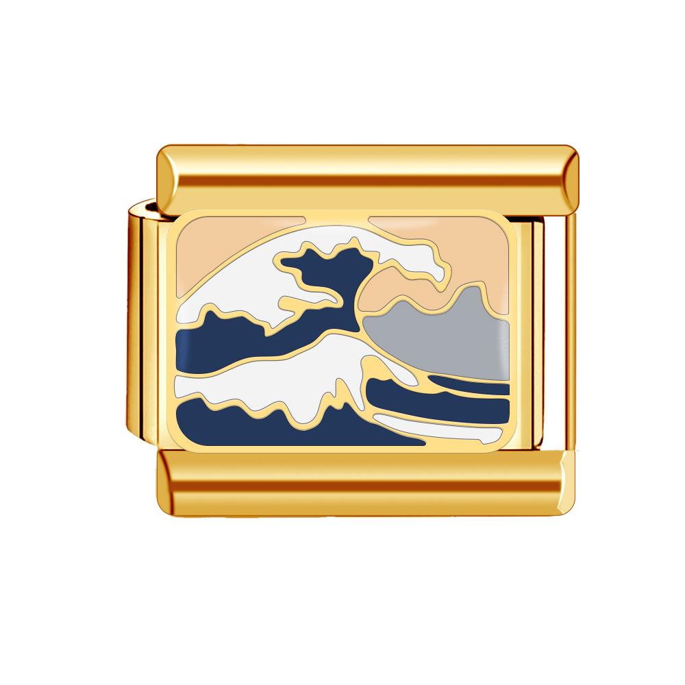 Italian Charm Store Italian Charm Bracelet 9mm Diy Gold Color for Rich Guy, Ocean and Beach