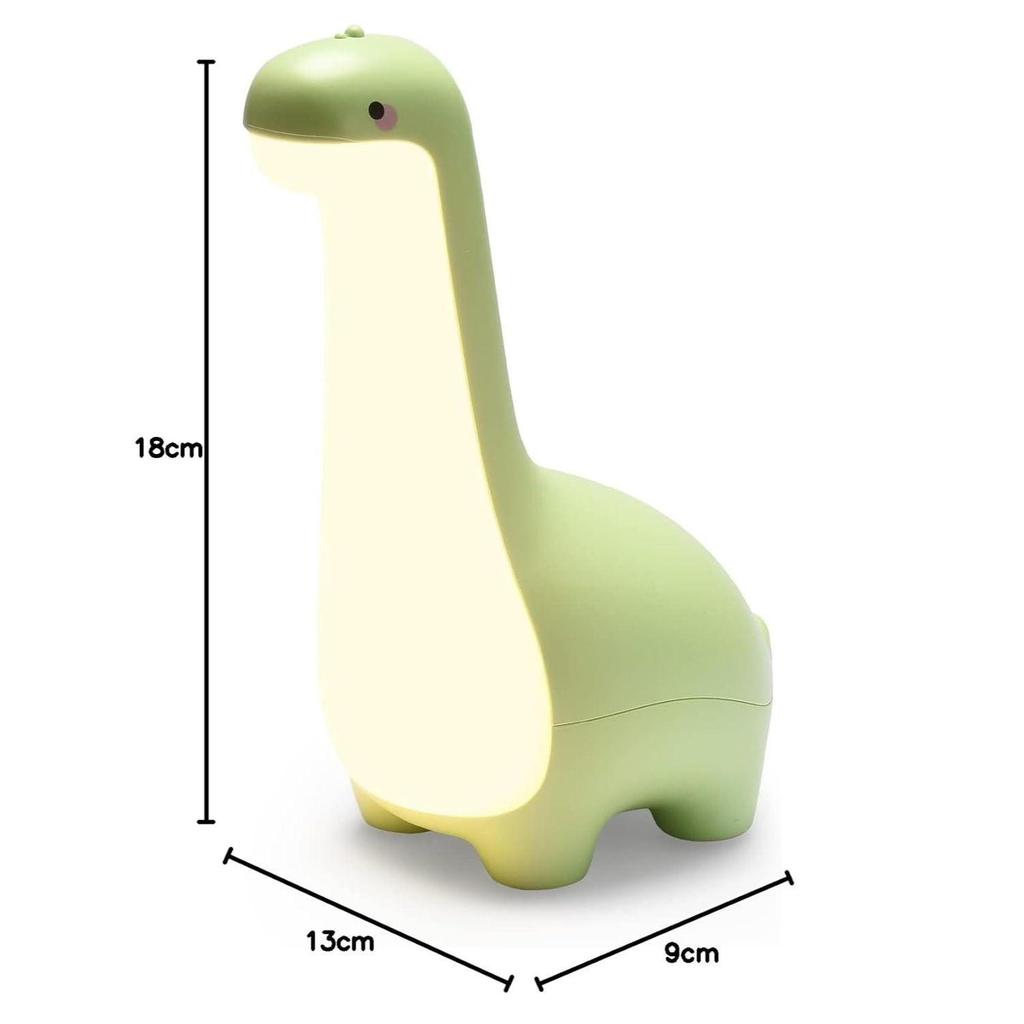 Dinosaur Night Light for Kids, Rechargeable LED Bedside Lamp with Touch Control, Dimmable Nightlight for Baby Room, Toddler Bedroom, Nursery