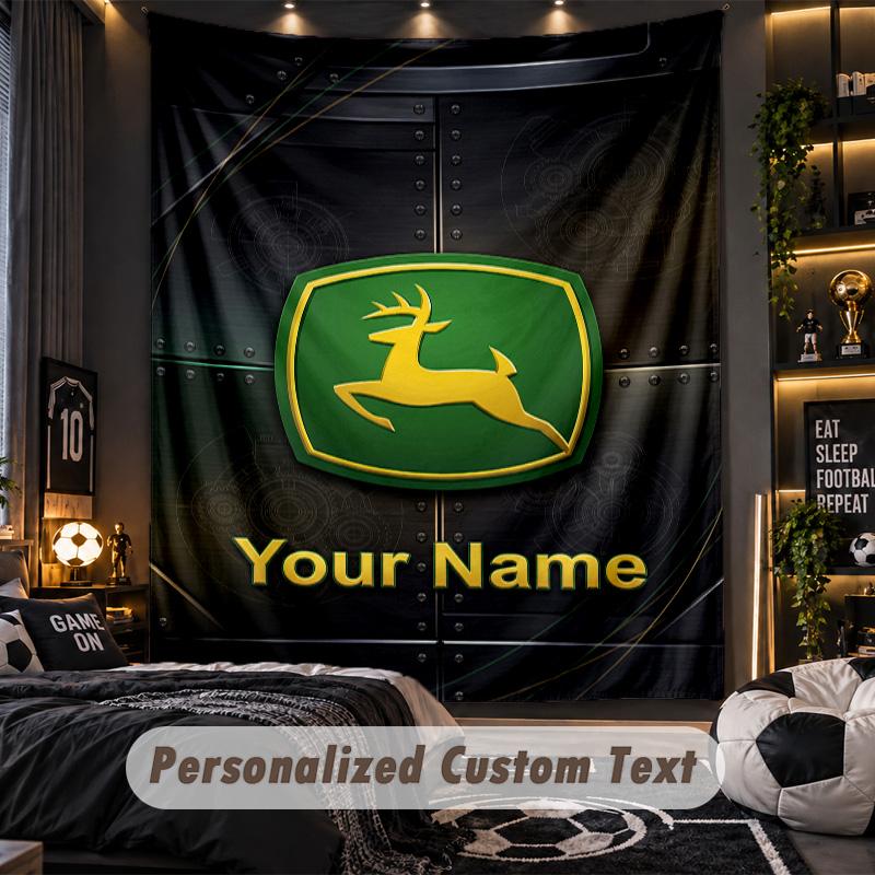 Wandteppich John Deere Benutzerdefinierter Name Text Personalisierter Wandbehang Teppich Heimwanddekoration