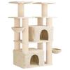 Cat Tree with Sisal Scratching Posts 2 Pcs Cream 147 Cm