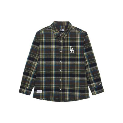 FW25 MLB Los Angeles Dodgers Vintage Plaid Flannel Collegiate Logo Embroidered Casual Long Sleeve Shirt Unisex Shirts 14726569