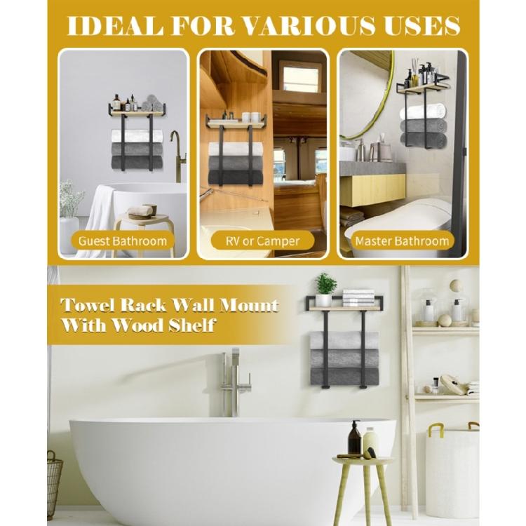 Stabile Badezimmer-Aufbewahrungslösung Regal- und Hakenkombination Wasserdichte Oberfläche Einfache Montage Heimdekoration Tägliche Nutzung