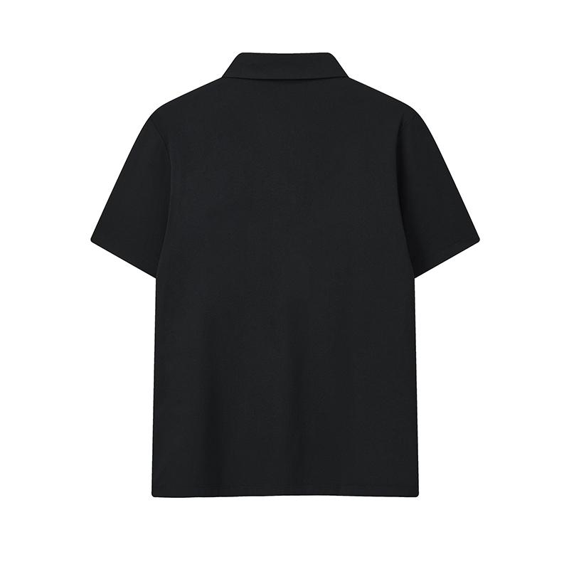 FILA F.C. Classic Minimalist Basic Casual Light Business Versatile Comfortable Knitted Short Sleeve Polo Shirt Men tops Deep-Black F11M621103FBK