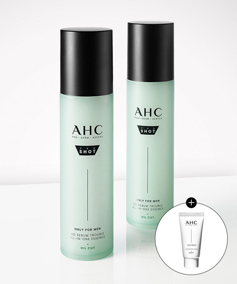 [2PACK] Pro Shot Only For Men No Sebum Trouble All-in-One Essence 200ml x 2 + Free Foam Cleanser
