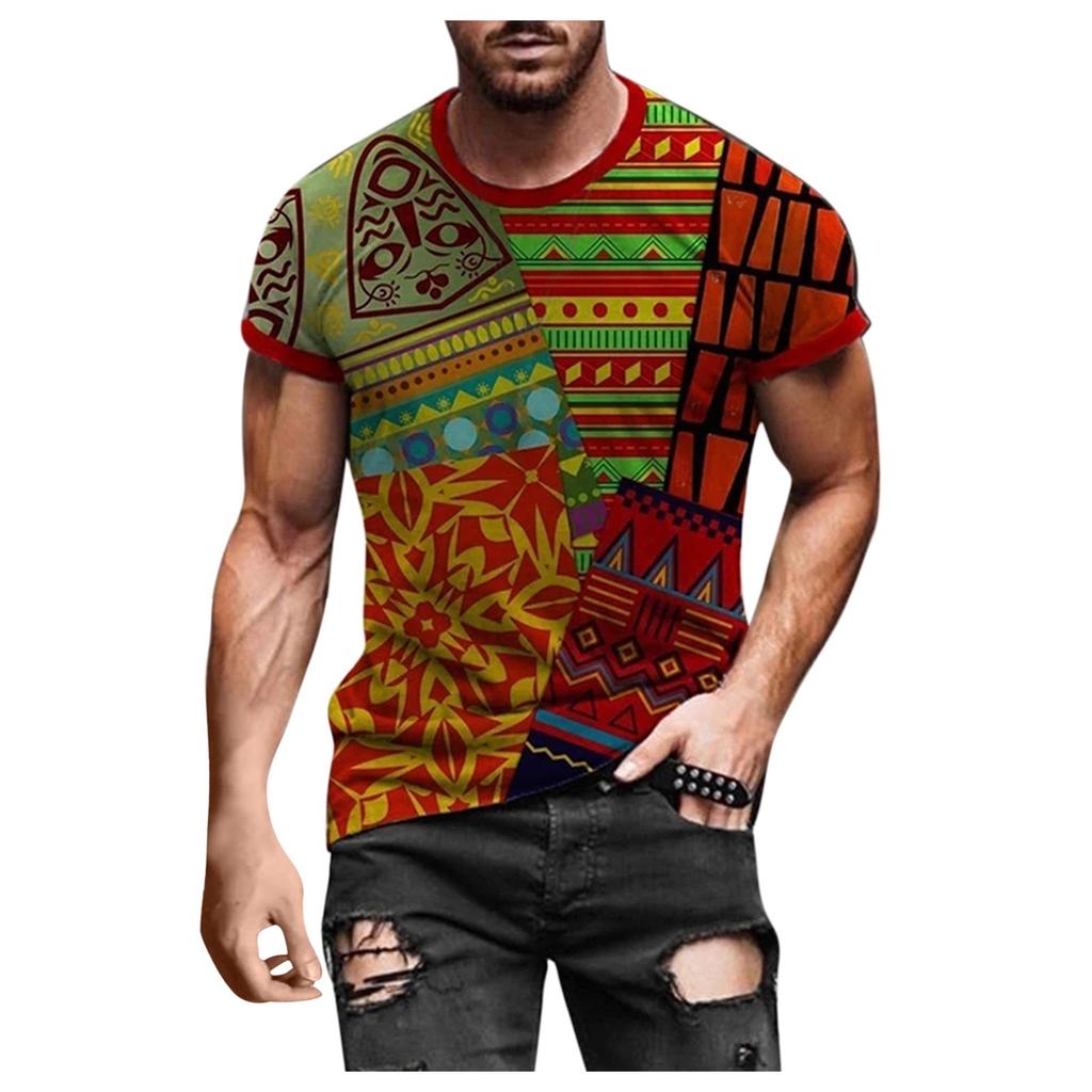 Plus Size Men Short Sleeve 3D Printed  Tops Tee T-Shirt Blouse