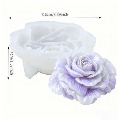 1 Piece 3D Romantic Rose Silicone Mold, Suitable for Candles, Soap and Resin Crafts - Pink Floral Design, Perfect for Making Handmade 