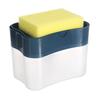 2 in 1 Kitchen Sink Soap Liquid Dispenser Box Easy Press Dishwash Liquid Box with Dishcloths Pot Sponge Brush
