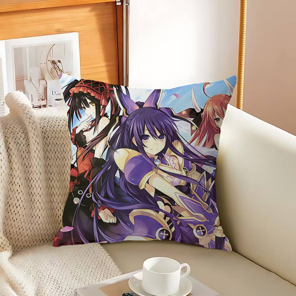 Date A Live Cartoon Cushion Cover Inches Farmhouse Decor Home Throw Pillow Covers For Couch Decorations