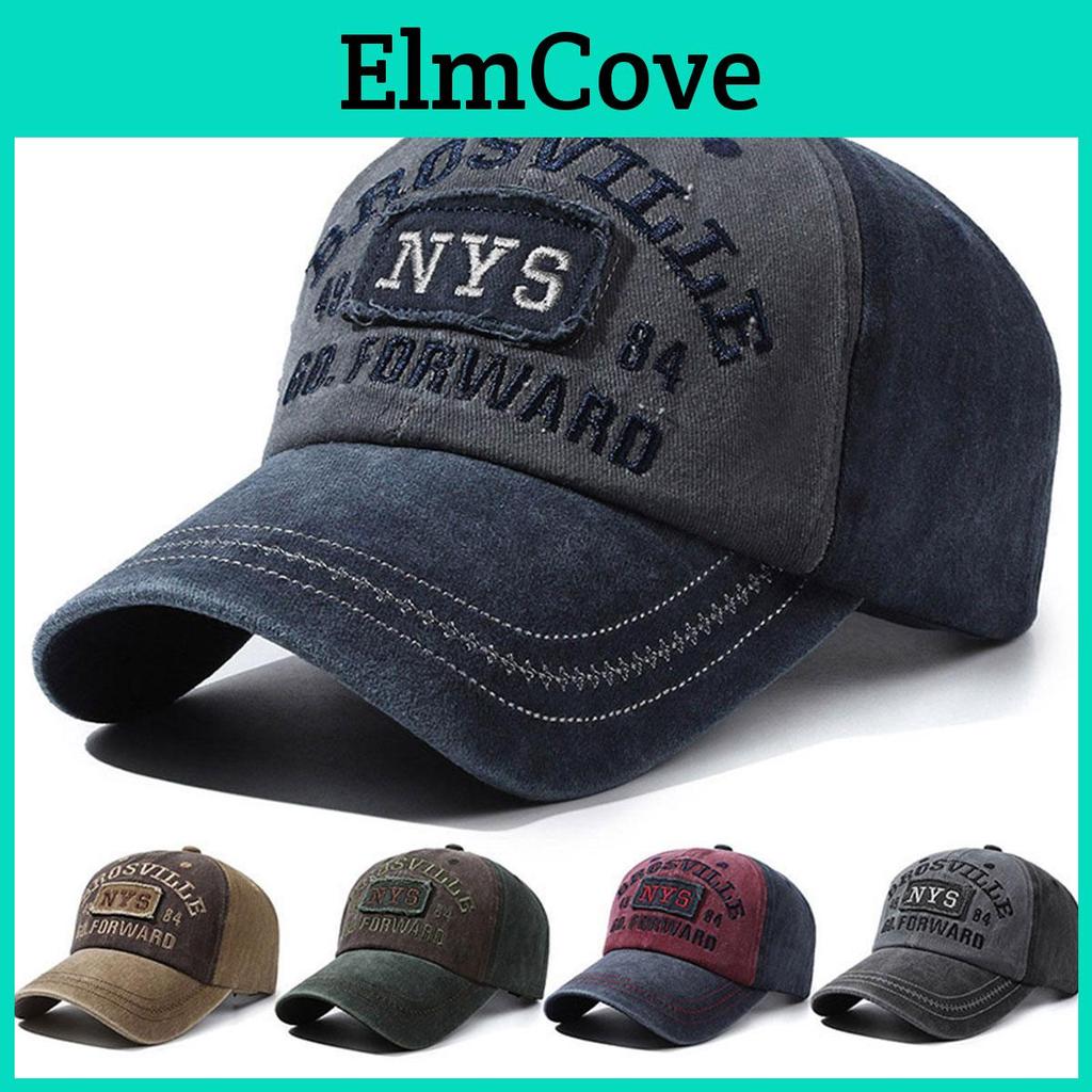 Embroidery Nys Adjustable Unisex Wash Baseball Hat Retro Caps Spring Autumn Outdoor Sport Travel For Women Men