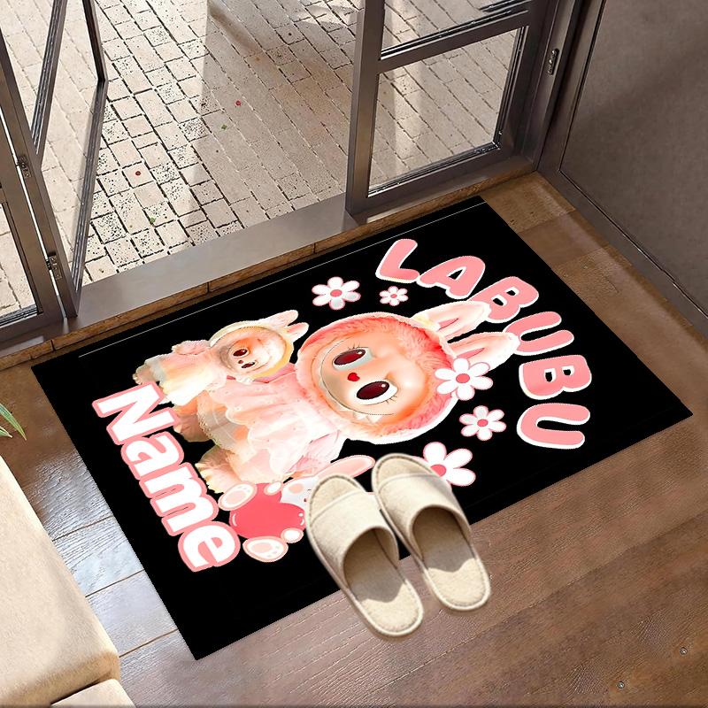 Custom Name Personalized Labubu Print Carpet, Versatile Home Decor Rug, for Playroom, Apartment, Balcony, Entryway, Hallway Gift