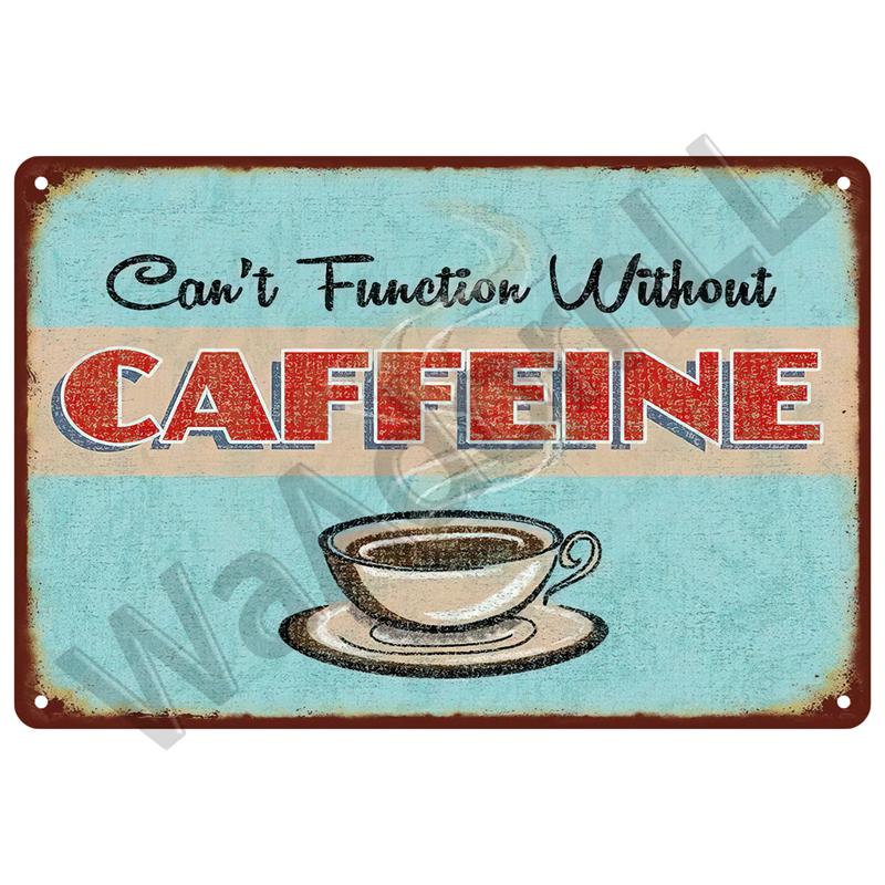 Vintage Blechschild Plakette Metallplatte Wandkunst Poster Metallschild Retro Dekor Kaffee für Küche Bar Café Zimmer Retro Eisenmalerei