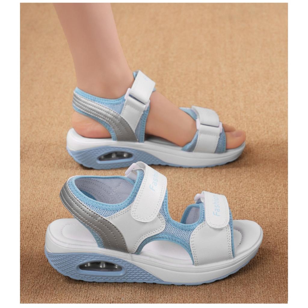 Air Cushioned Sports Sandals, Women's Summer Breathable and Shock-absorbing Fashionable Beach Shoes, Lightweight and Casual Sandals for Outdoor Wear