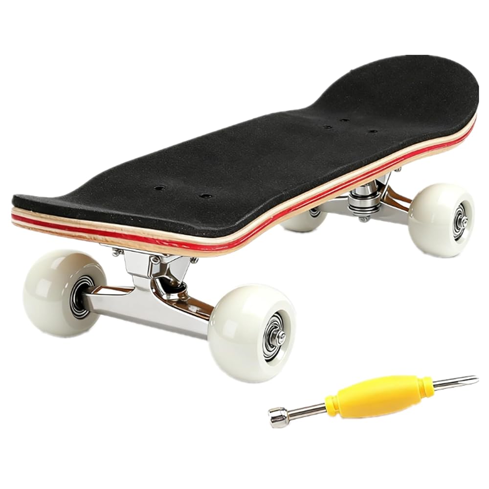 LIKENNY Finger Skateboard Fingerboard for Kids - Ideal for Skateboarding Image Training (White)