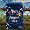 2D Flat, 1pc Denim Pocket Tools Father's Day Metal Wall Art Sign "Happy Father's Day" - 8*12 Inch Aluminium Rustic Garage Decor, Workshop Style Wall