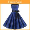 Vintage Polka Dot Dress With Zipper For Summer Casual Wear