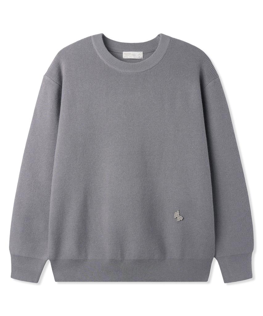 BAKKEN Soft Semi-Over Round Knit Bk8940_Gray