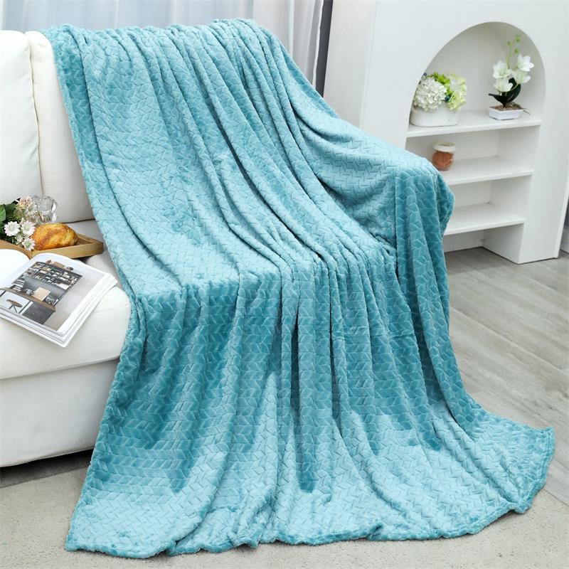 Thick Jacquard Flannel Blanket Wheat Ear Design All Season Gift Air Conditioner