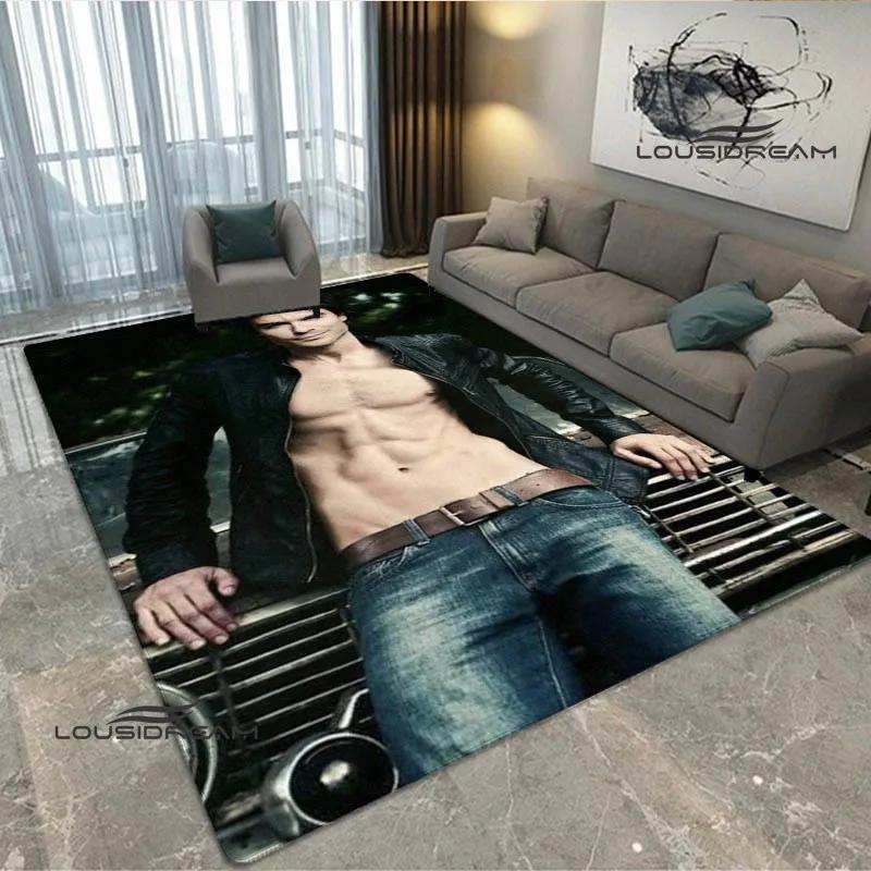 The Vampire Diaries Damon salvatore print carpet Yoga mat area rug room decor door mat Non -slip carpet kawaii rug Birthday Gift