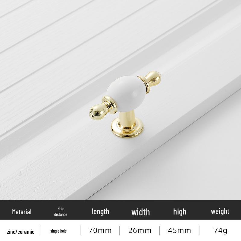 Nowoczesny Minimalistyczny Złoty Stop Aluminium Ceramiczna Rączka do Drzwi Szafek i Garderób