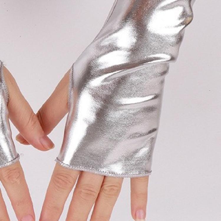 Rekbare Glanzende Vingerloze Handschoenen Armwarmers voor Dames voor Halloween Kostuum Dansfeest en Dagelijks Gebruik
