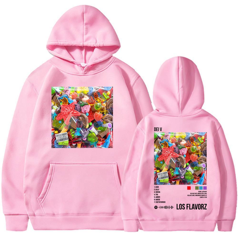 Rapper Dei V LOS FLAVORZ Hoodies Herren Damen Kleidung Hip Hop Musik 2025 Album Langarm Sweatshirt Mode Übergroße Pullover
