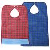 Adult Waterproof Mealtime Bib Double Layer Elder Dinning Clothes Protector Blue