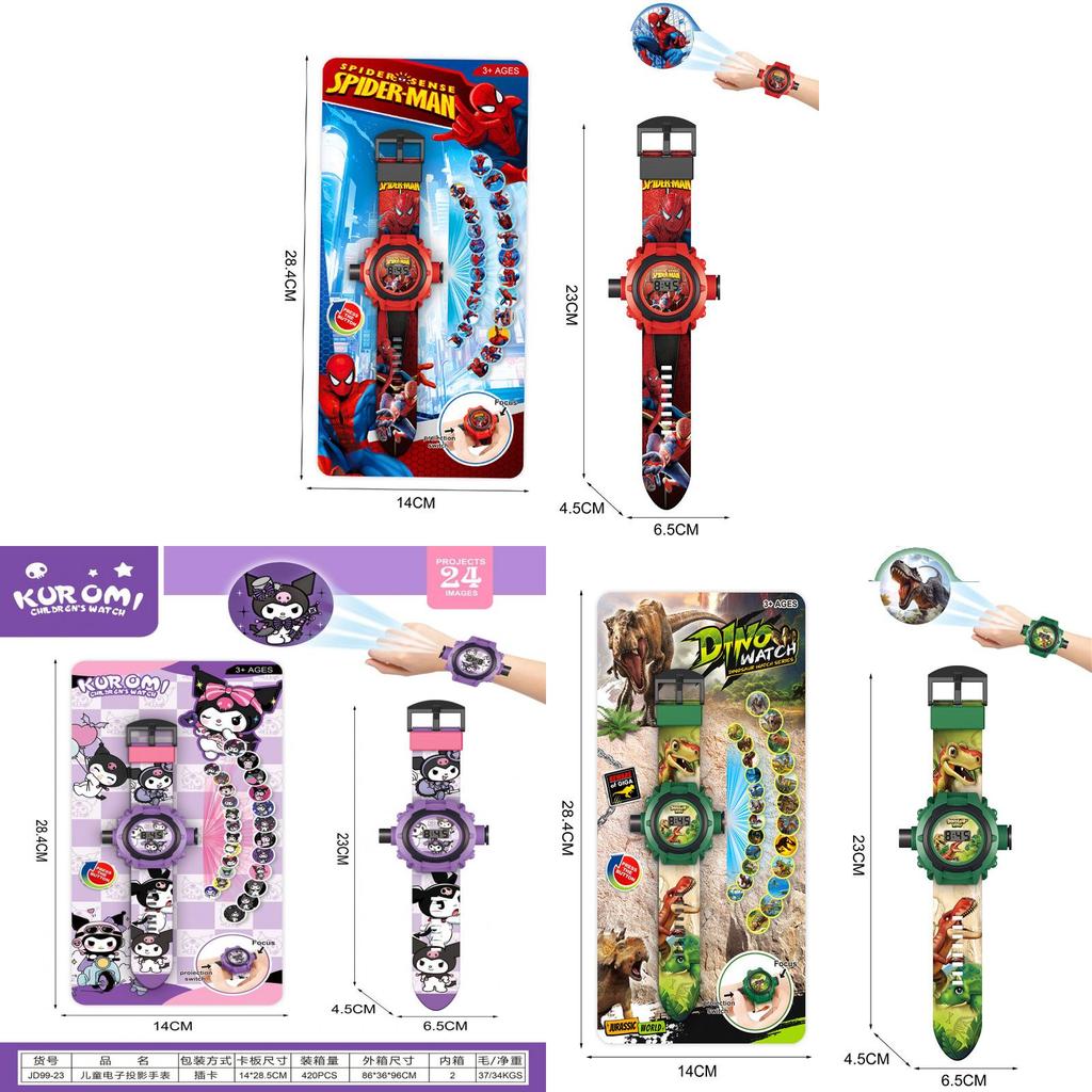 Kpop Demon Hunters Childrens Cartoon Electronic Watch With Projection And 24 Images For Learning And Play
