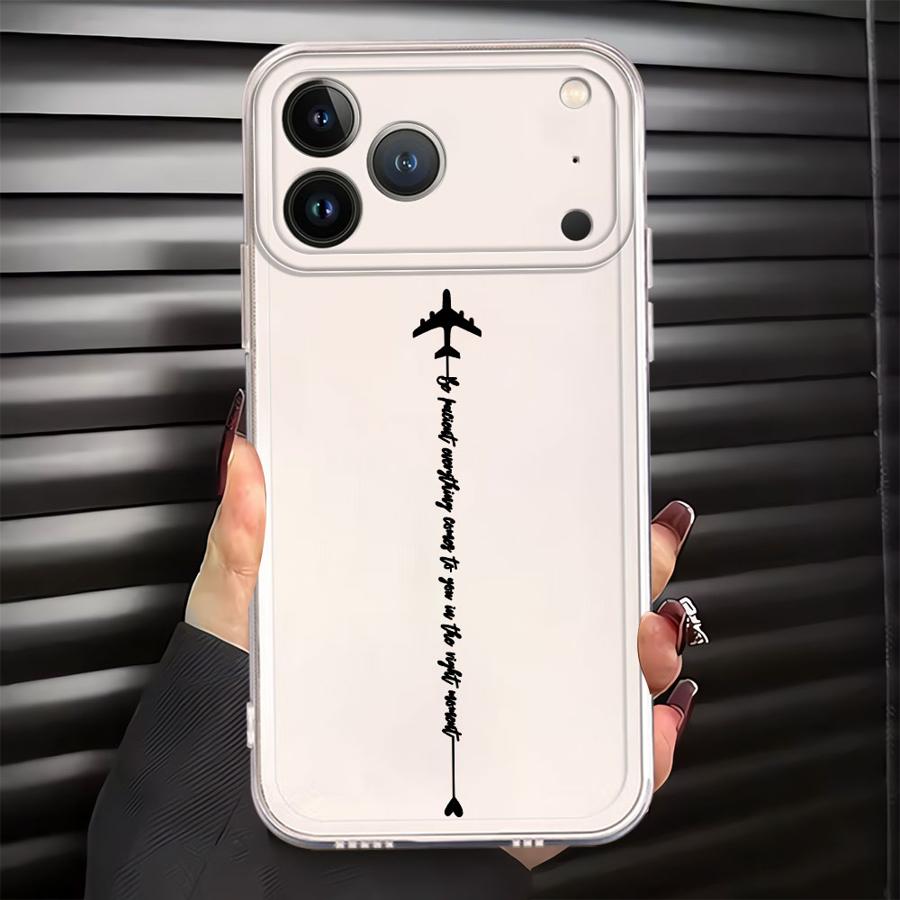 Airplane Lines With Heart Case for iPhone 17 Pro Max Air 7 8 16 12 Mini XS Max 15 11 13 Pro XR 14 Plus Soft Phone Cover