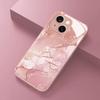 Fashion Glitter Marble Pattern Pink Metallic Paint Glass Phone Case For iPhone 17Air 11 12 13 14 15 16 17 Pro Max Plus 16E Cover