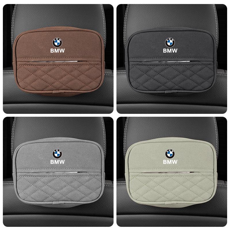 BBJC4 BMW Car Tissue Box Seat Back Hanging Storage Bag Carton sticker For F30 X2 X4 E90 F20 E36 E87 E92 E91 X3 X1 E28 E46 E60 E70 E39