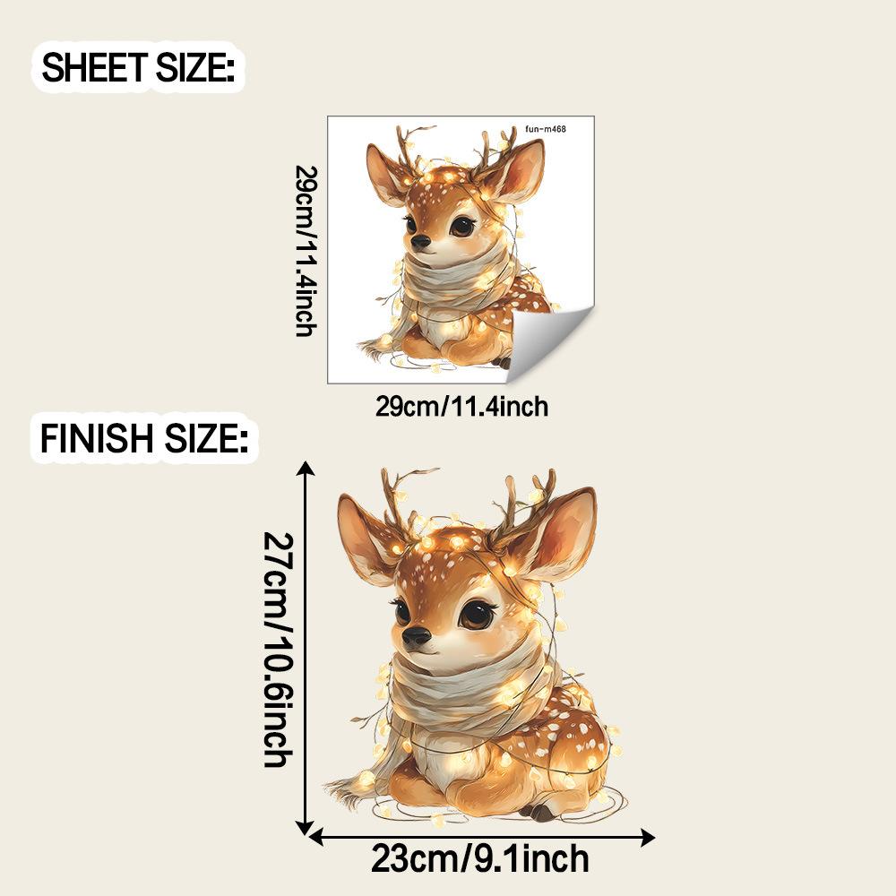

Мультяшная Рождественская Атмосфера Олень Ванная Туалет Украшение Дома Наклейки на Стену