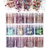 12 Boxes Glitter For Face Body Glitter, Glitter Sequin Chunky Glitter For Face Nails Eyes Lips Hair Body Makeup Glitter Paillette(10ml)