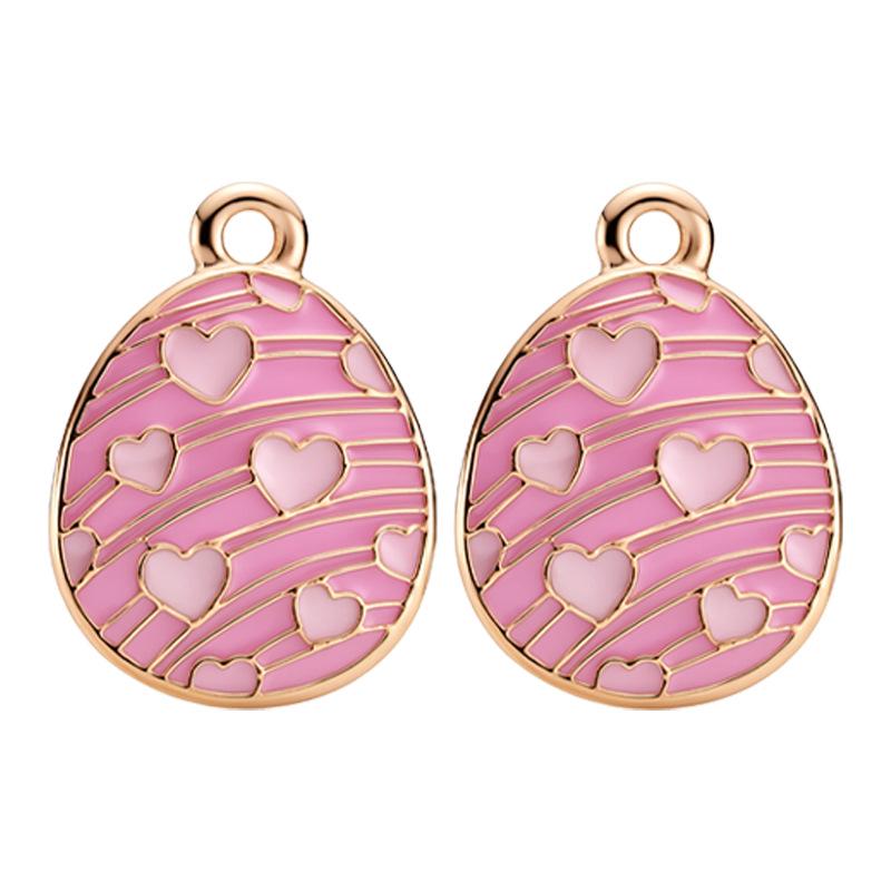 Easter Drip Oil Cartoon Egg & Rabbit Alloy Pendant Charm for DIY Necklace Accessories
