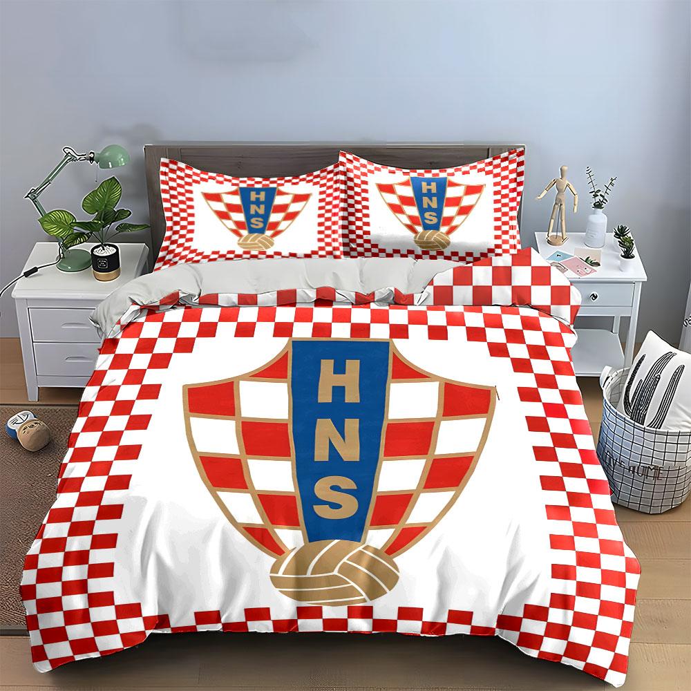 Red checkered shield pattern. Bedding sets Duvet cover sets Duvet covers Pillowcases(1* Duvet Cover 2* Pillowcases without duvet insert)
