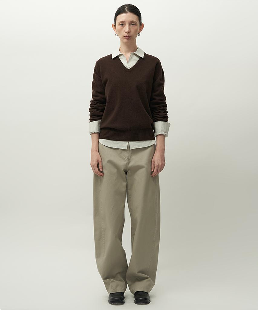 Leopeusaideuhwaiteulabel Noble V Neck Knit Dark Brown