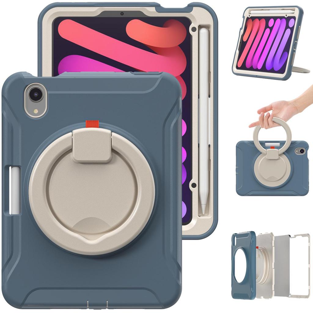 iPad Mini 6 Protective Case with Rotating Stand & Large Handle